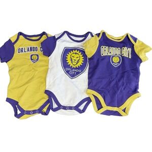 Orlando City MLS Soccer Infant Baby Bodysuit Size 3-6 Months Romper Creeper NWOT
